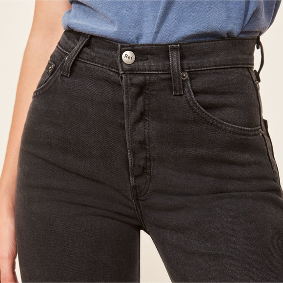 Reformation Jeans Serena High Skinny Jean Button Fly Wash Black Size 29 - Picture 4 of 8